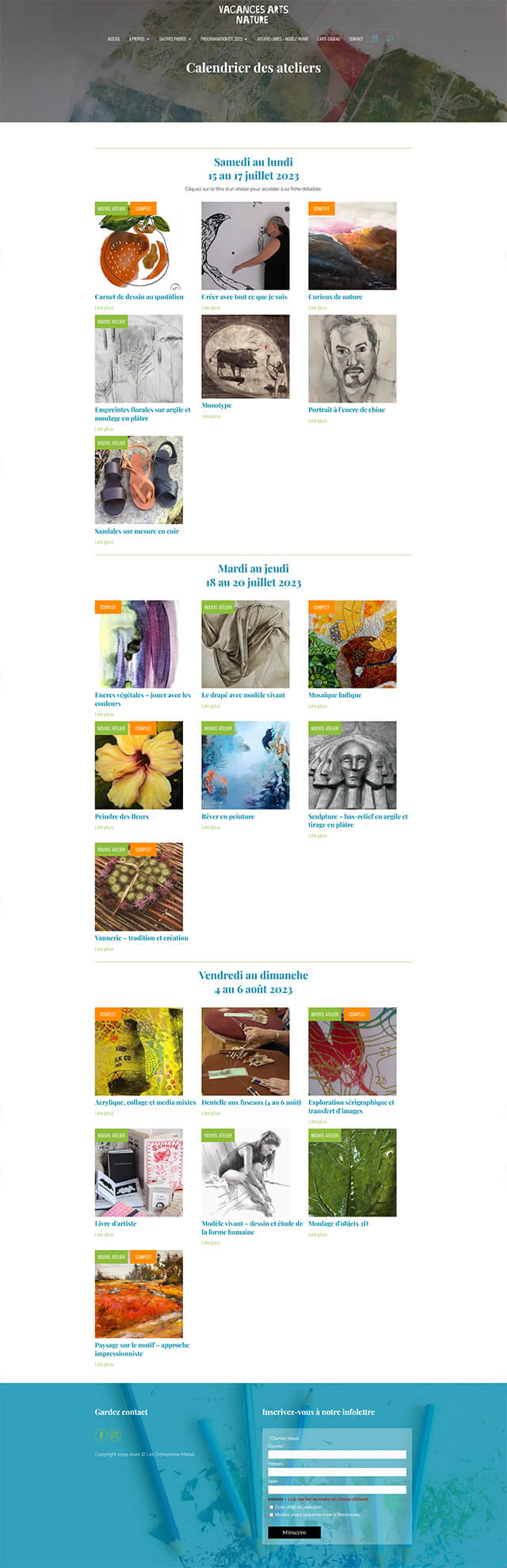 Vacances Arts Nature